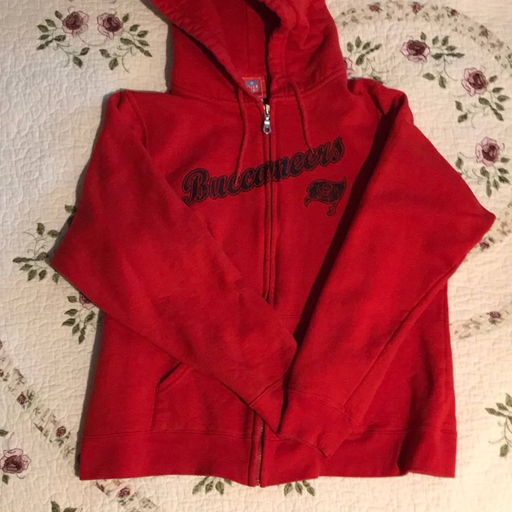 Buccaneers red hooded zipper jacket